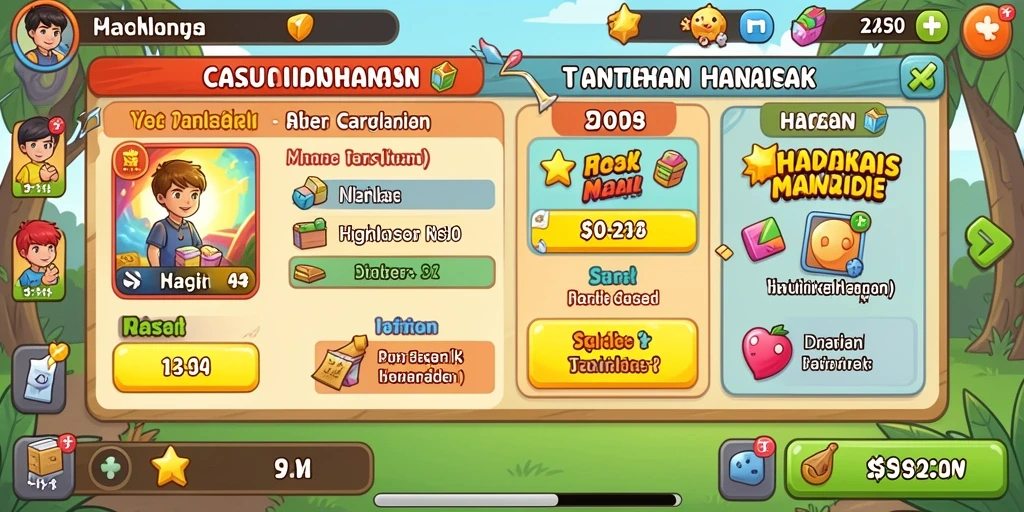 Screenshot aplikasi 9399 menunjukkan tampilan karakter yang beragam.