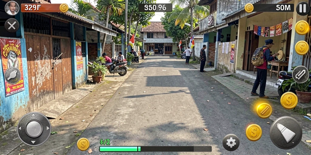 Tampilkan karakter utama dalam aksi strategis.